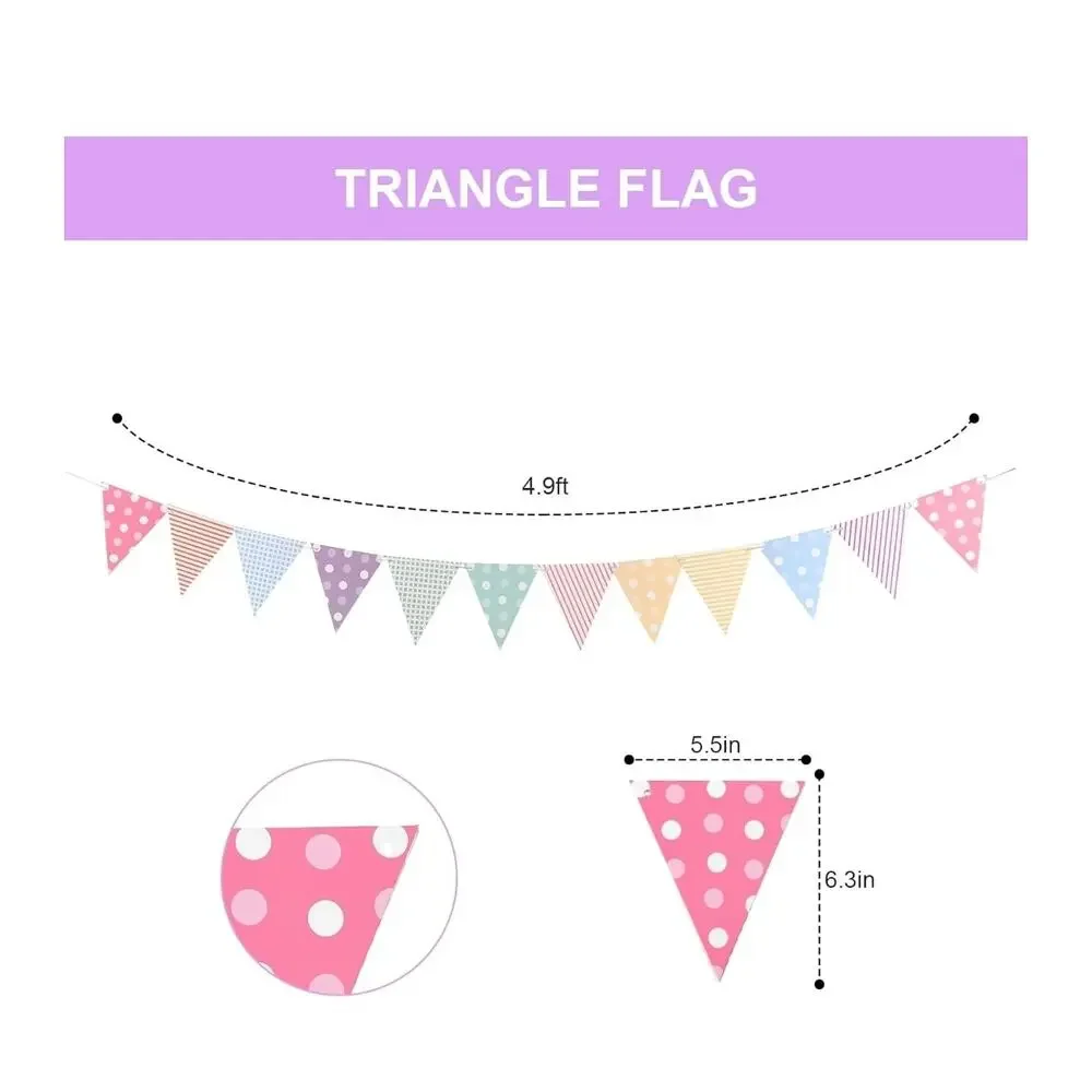 Happy Birthday Banner Pastel Birthday Party Decor 8